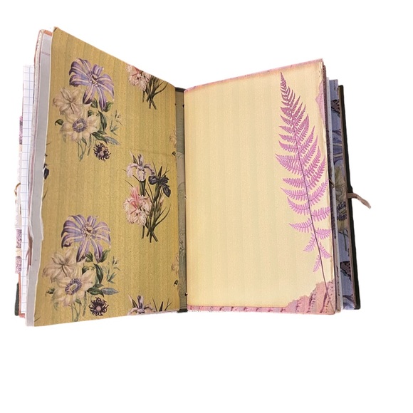 Handmade vintage book journal - slow stitched hand embroidered cover - Picture 7 of 15